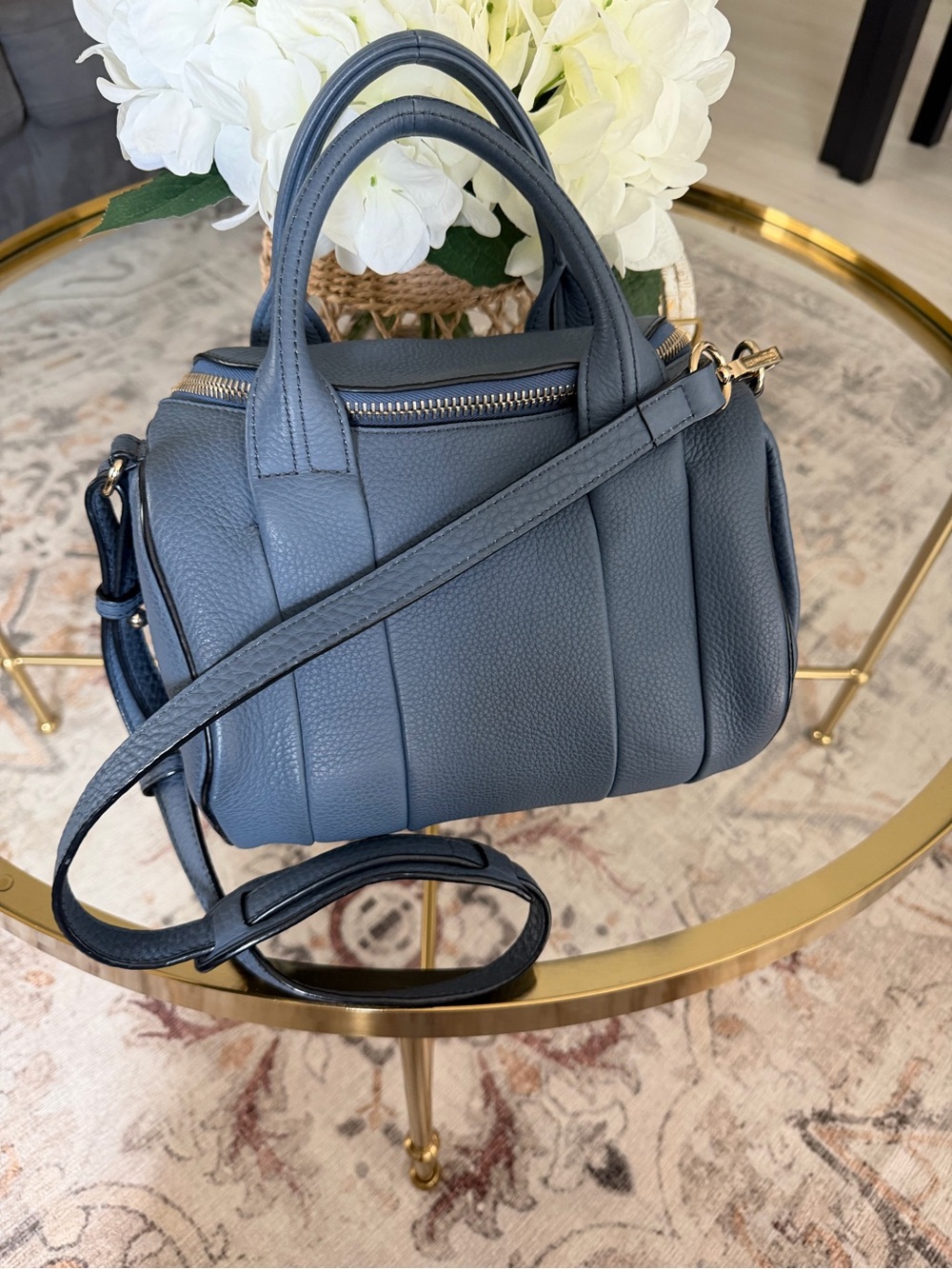 ALEXANDER WANG Rockie Rocky 2Way Pebbled Leather BLUE HAZE- AUTHENTIC- Excellent